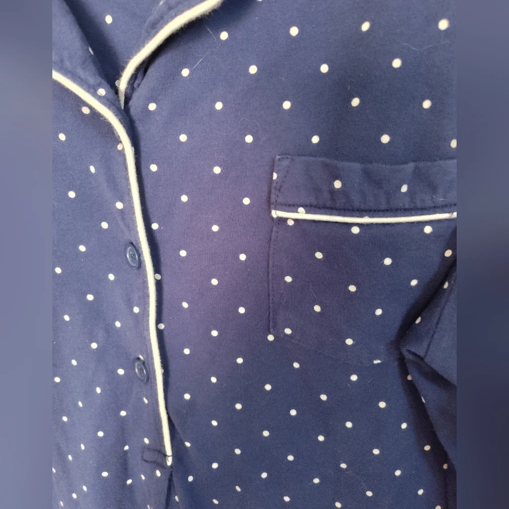Pajama Graham Polka Dot Maxi Midi Nightgown Size 2X Roomy Warm Cozy Cotton Knit